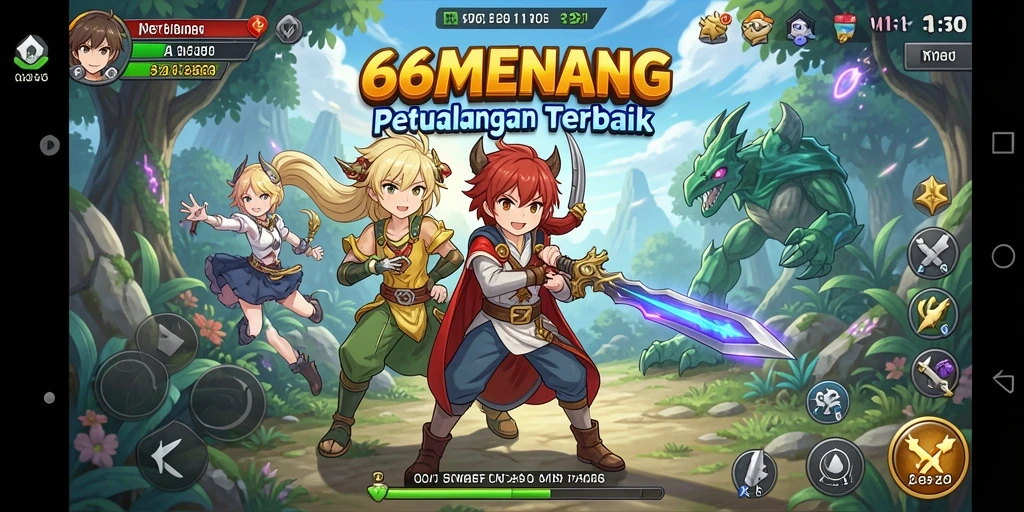 Screenshot gameplay 66MENANG yang menampilkan aksi pertarungan epik.