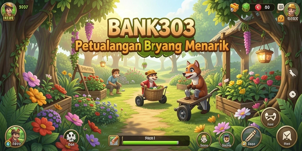 Tampilan gameplay BANK303 dengan aktivitas bertani yang seru dan interaksi mendalam.