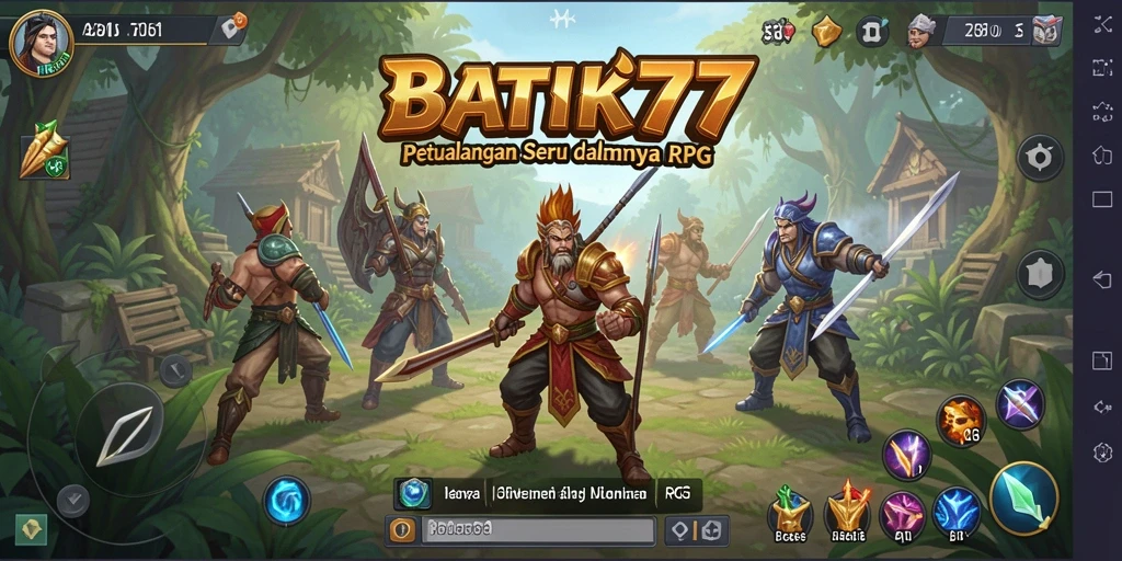 Tampilan gameplay seru di dunia fantasi BATIK77.