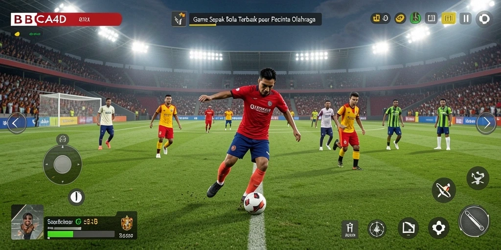 Tangkapan layar menunjukkan aksi mendebarkan permainan sepak bola di BBCA4D.