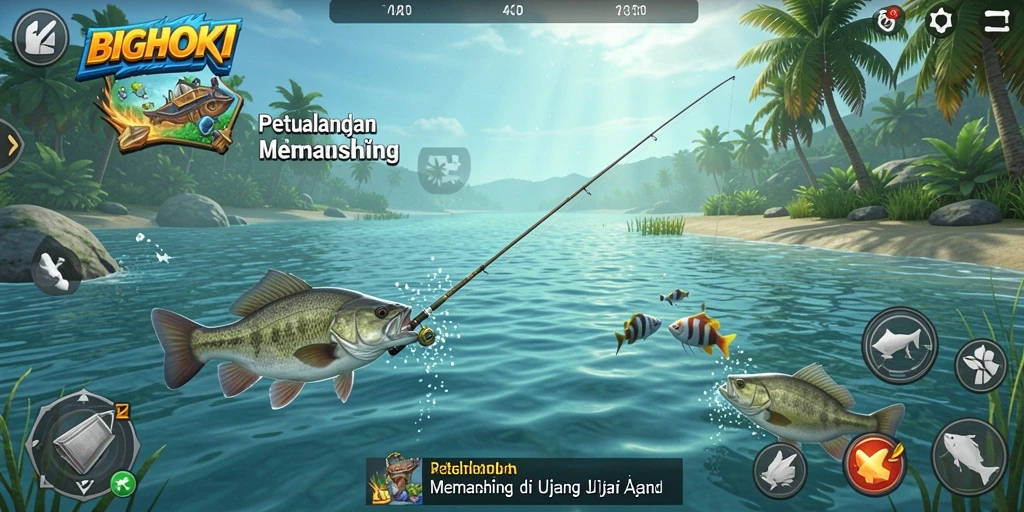 Tampilan gameplay BIGHOKI yang realistis dan mendebarkan.