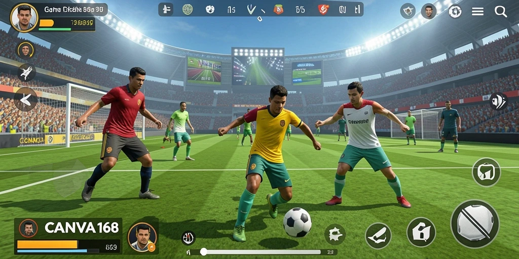 Tampilan gameplay mengesankan dari CANVA168, menghadirkan pengalaman olahraga yang mendebarkan.