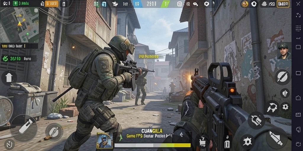 Screenshot CUANGILA menampilkan aksi seru dalam pertarungan FPS.
