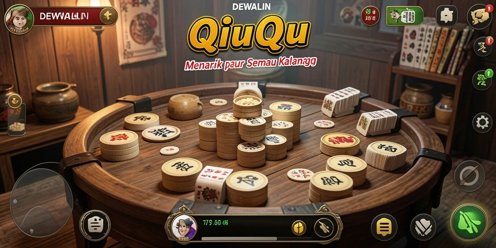 Gameplay seru QiuQiu di DEWALIN dengan tampilan yang menarik.