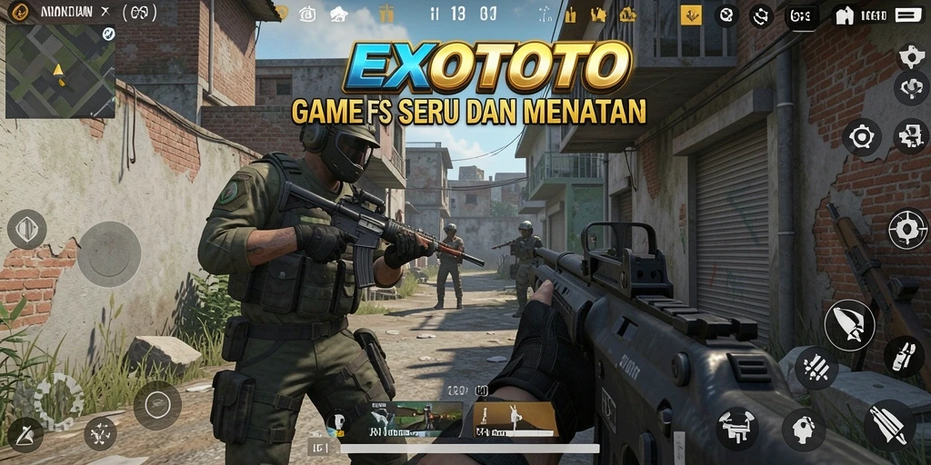 Tampilan gameplay EXOTOTO yang mendebarkan dan penuh aksi.