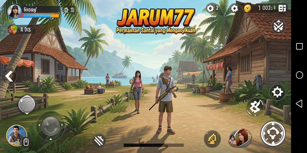 Screenshot utama JARUM77 menampilkan gameplay yang menarik dan penuh warna.