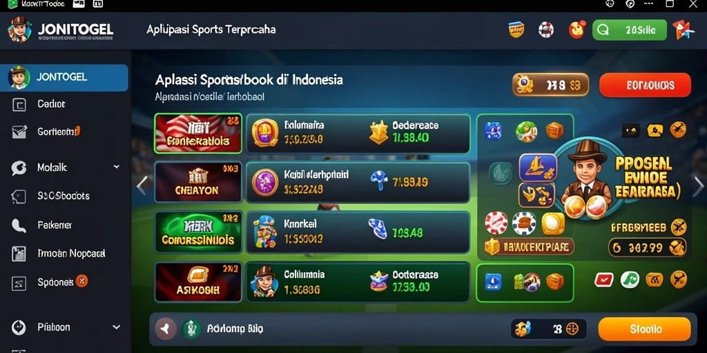 Tampilan gameplay taruhan olahraga di JONITOGEL.