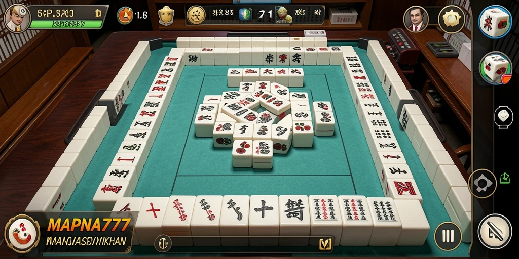 Tampilan gamplay seru dari MAPNA777 menunjukkan keseruan bermain Mahjong.