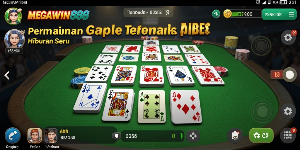 Tampilan menarik dari gameplay Gaple di MEGAWIN888.