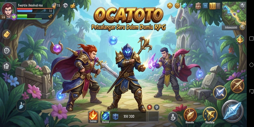 Screenshot OCATOTO menampilkan aksi seru dalam pertempuran RPG.