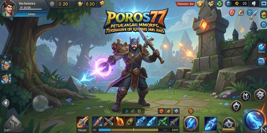 Tampilan gameplay epik dari POROS77 yang mengasyikkan.