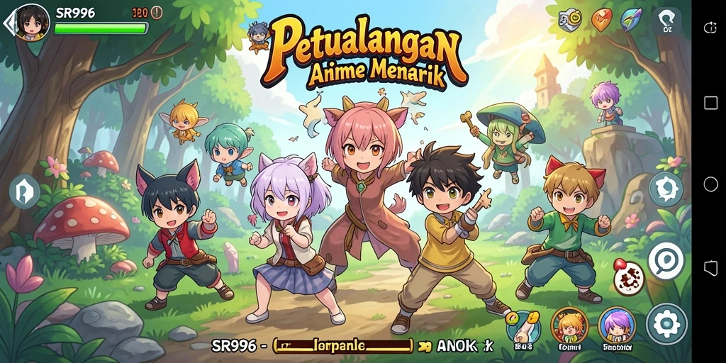 Tampilan gameplay SR996 yang menarik dengan karakter anime ikonik.